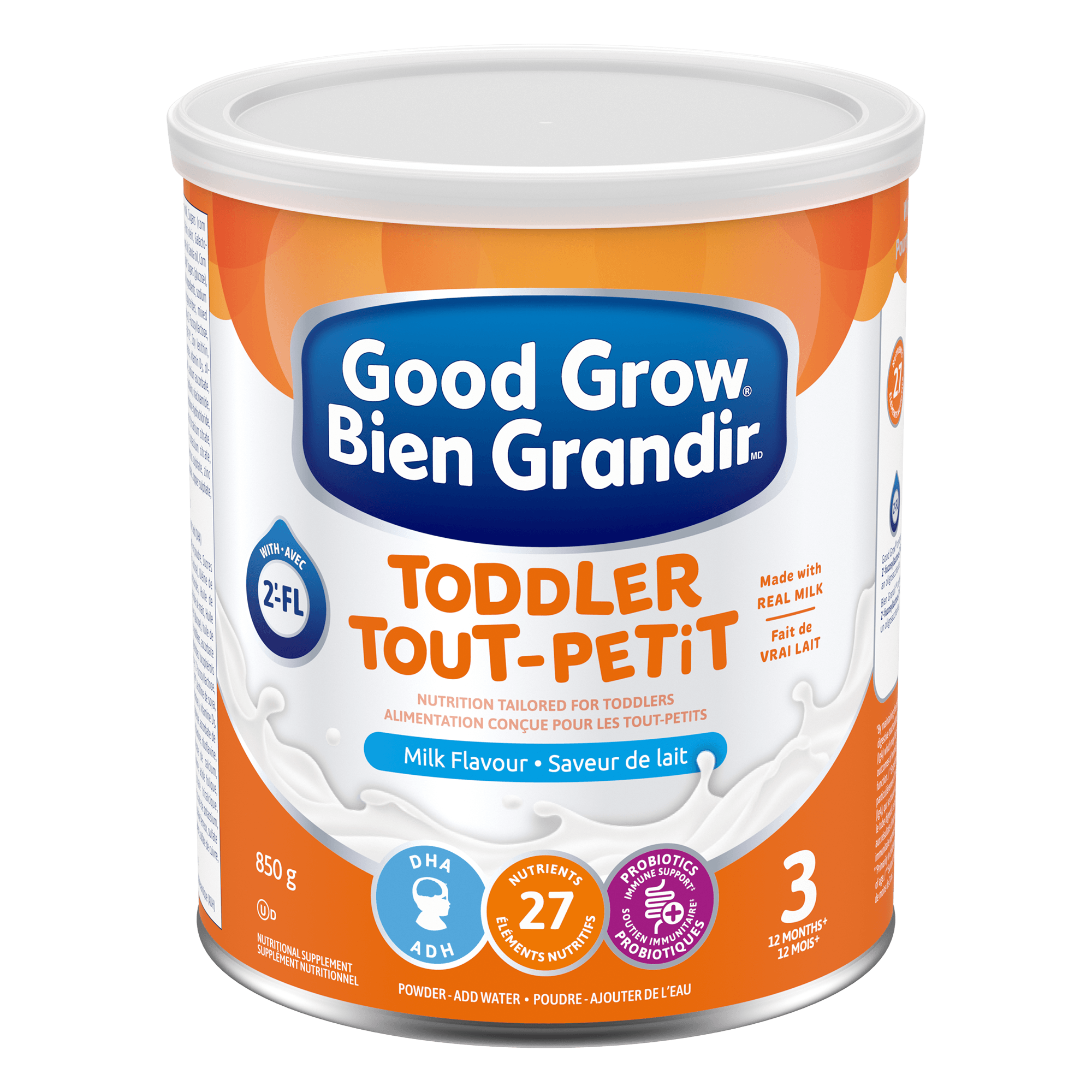 Bien GrandirMD Boisson Nutritionnelle Pour Tout-Petits, Saveur De Lait.